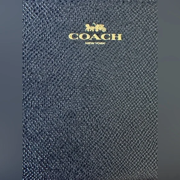 Coach Midnight Blue Corner Zip Crossgrain Leather Wristlet NWOT - Picture 6 of 12